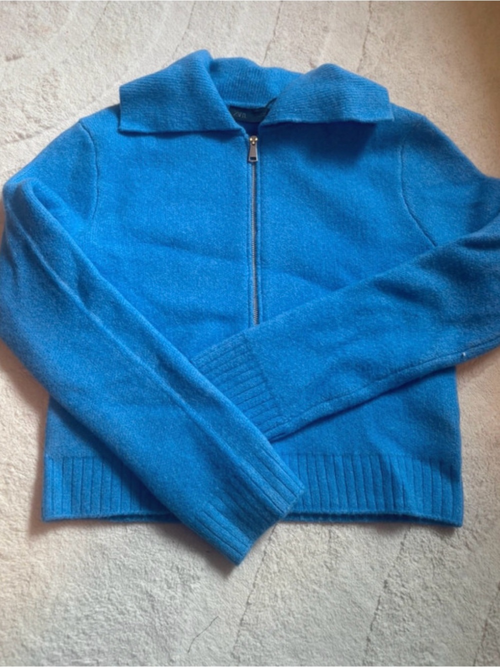Women's Zip-Front Blue Sweater Jacket